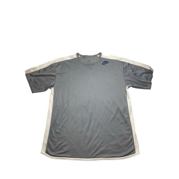 Nike Athletic ‎ Mesh Tee Shirt Mens XL Gray & White Pullover Short Sleeve - Picture 1 of 5